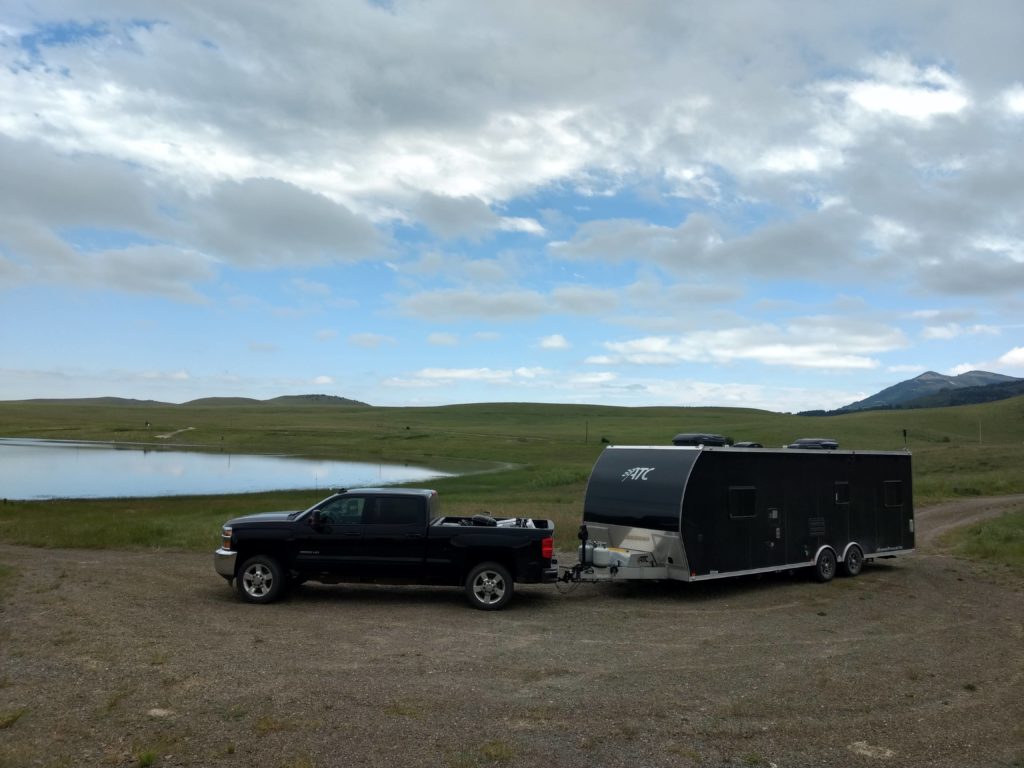 pickup truck with trailer