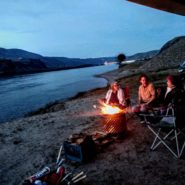 campfire along columbia river gorge, rufus, oregon