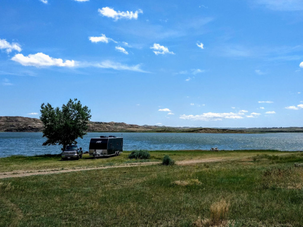 nelson creek recreation area, fort peck lake, montana campning