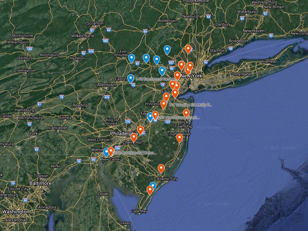 new jersey rest area map