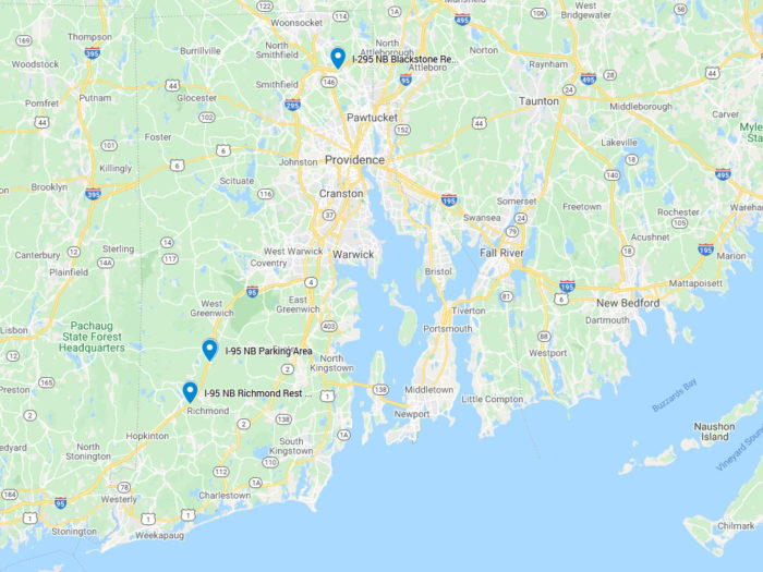 rhode island rest area map
