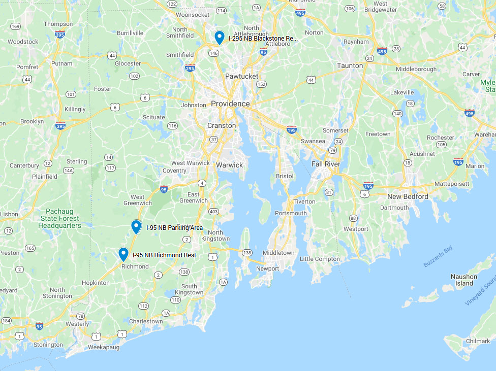rhode island rest area map