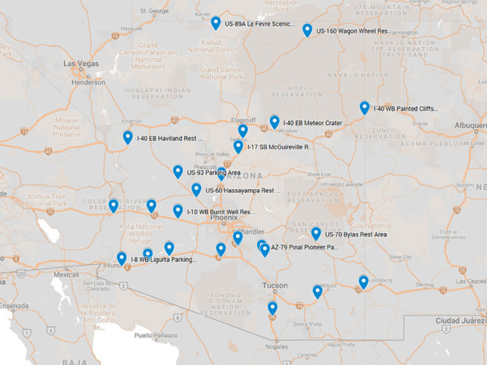 arizona rest area map