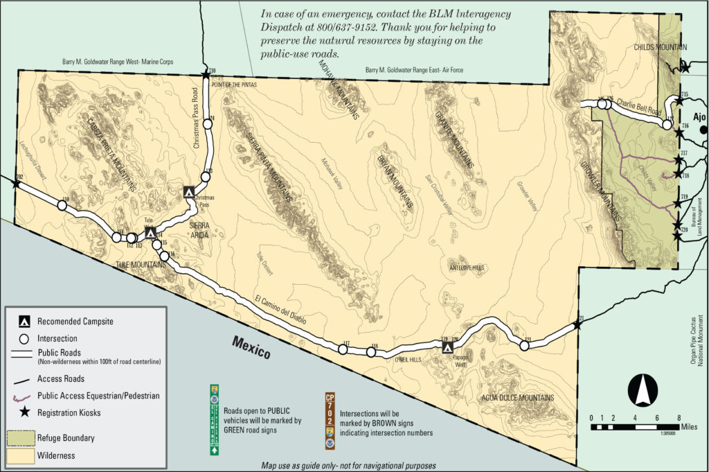 cabeza prieta national wildlife refuge road map