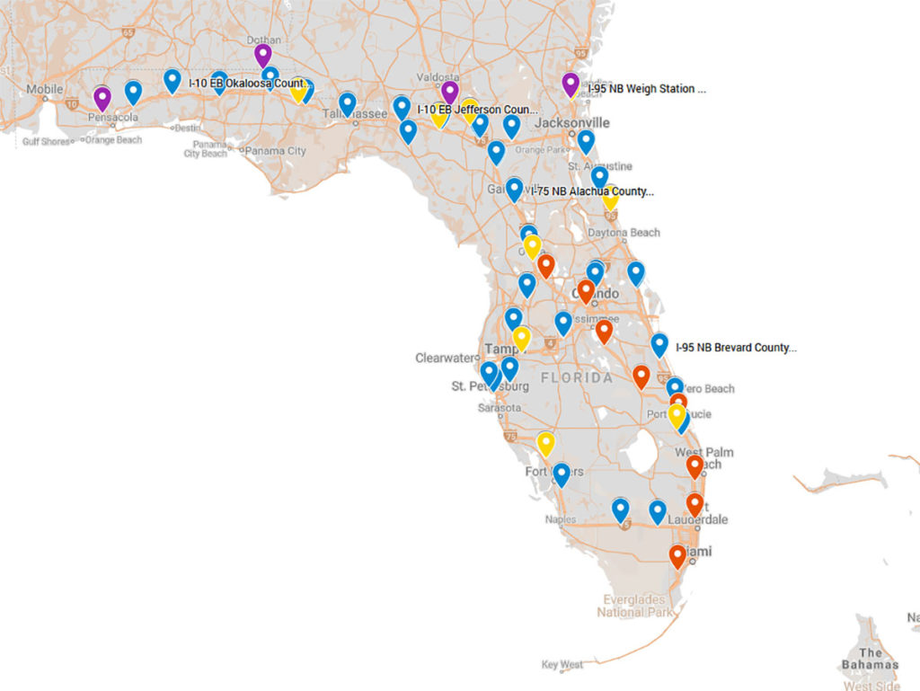 florida rest area map