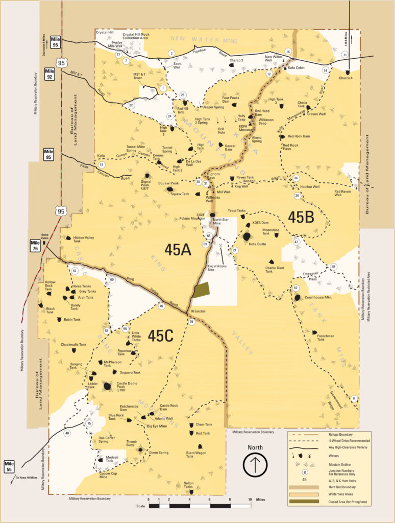 kofa national wildlife refuge map