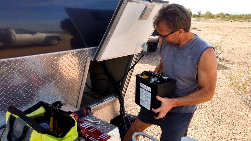 installing a new battery into an rv