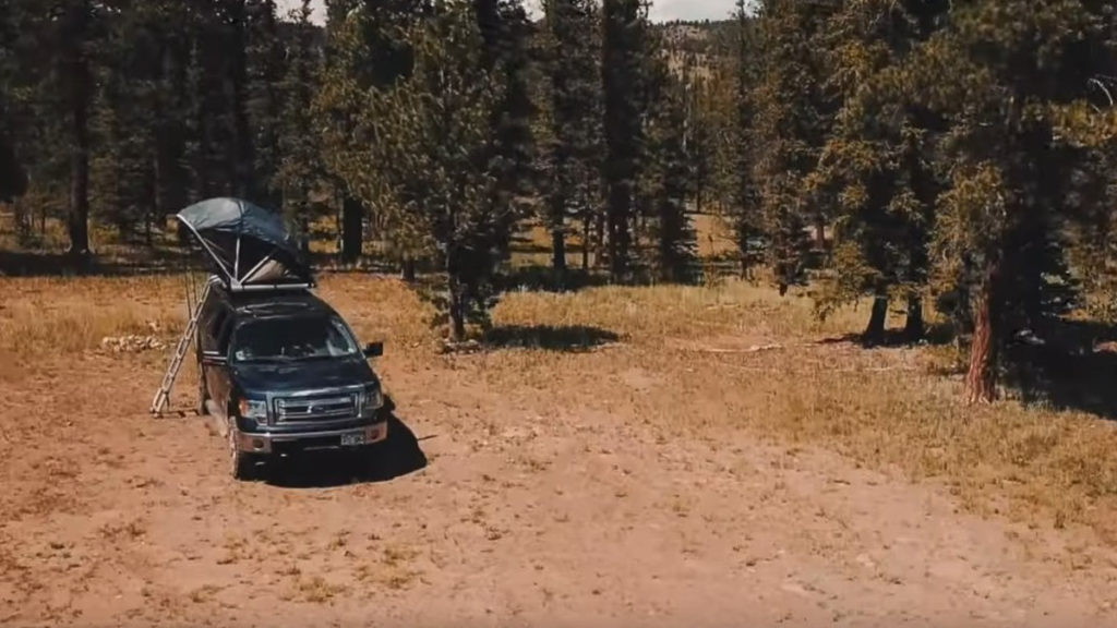 park overnight rooftop tent