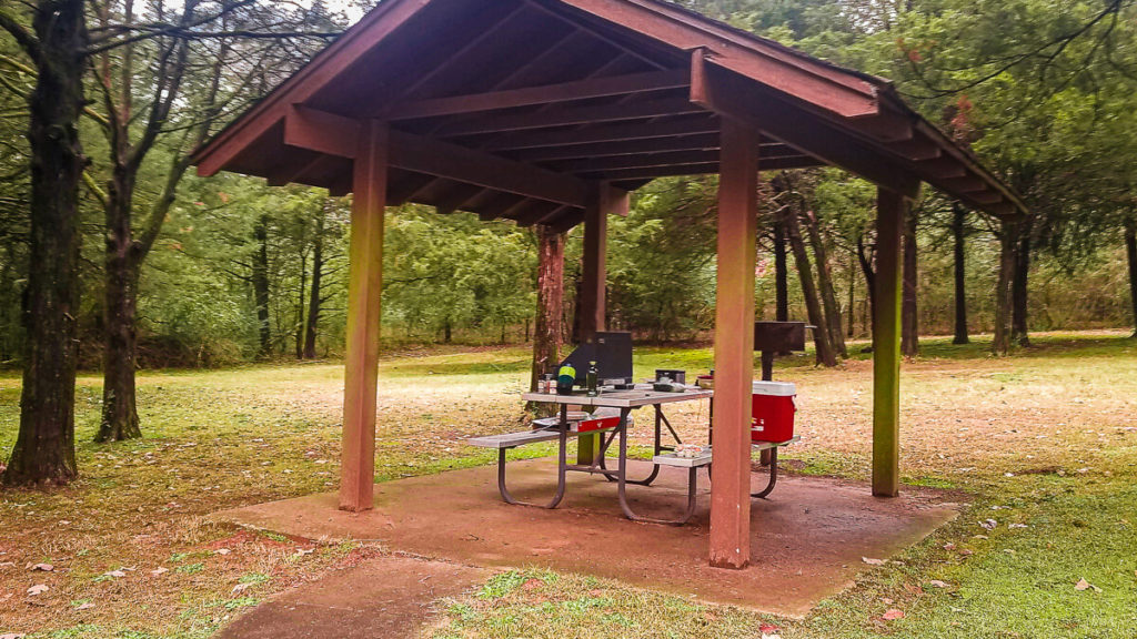 cooking food at a rest area