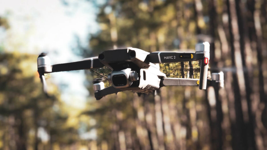 flying a drone in a national forest