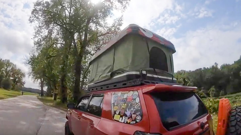 rooftop tent at rest area