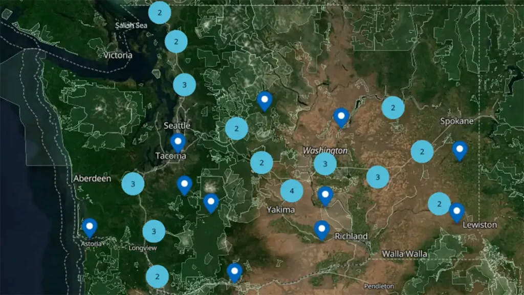 washington state rest area map