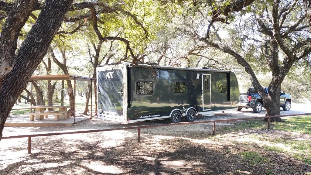 rv site at cedar creek campground, lake whitney, texas