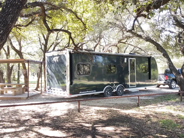 rv site at cedar creek campground, lake whitney, texas
