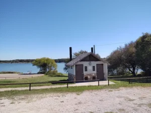pit toilets at cedar creek campground, lake whitney, texas
