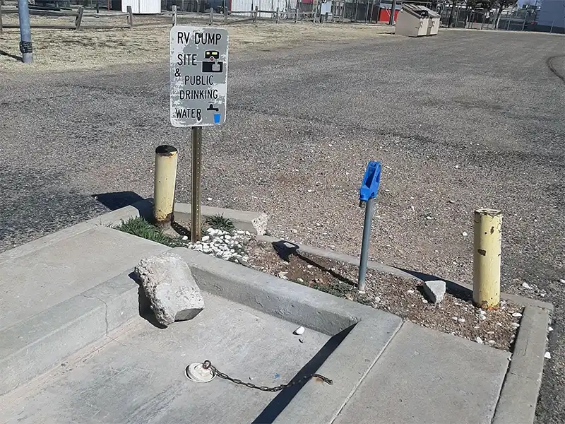 Photo of the dump station at borger rv park in texas