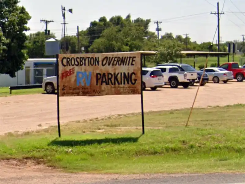 Photo of the welcome sign at crosbyton city rv park texas