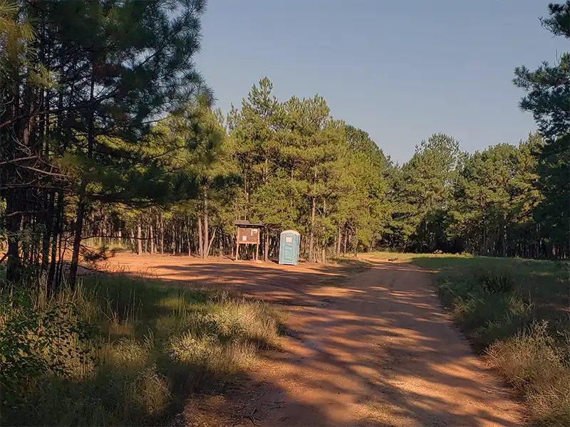 Photo of the entrance to forest road 217a hunters camp texas