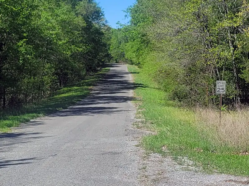 Photo of the main road through hickory point recreation area in Oklahoma