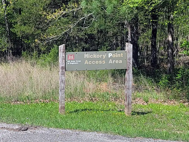photo of the entrance sign at hickory point recreation area in Oklahoma