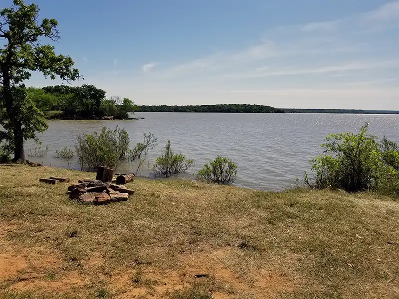 Photo of a campfire at lake daniel campground in Breckenridge, Texas