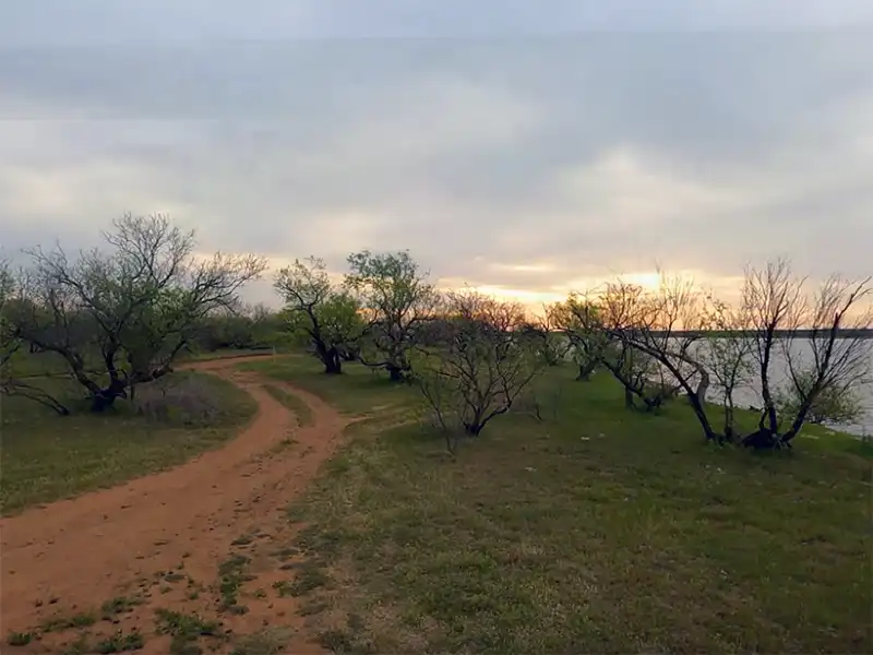 Photo of a road and campsite at millers creek reservoir in texas