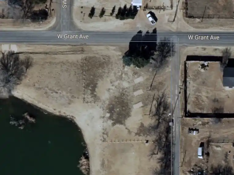 overhead view of morton city rv park, texas