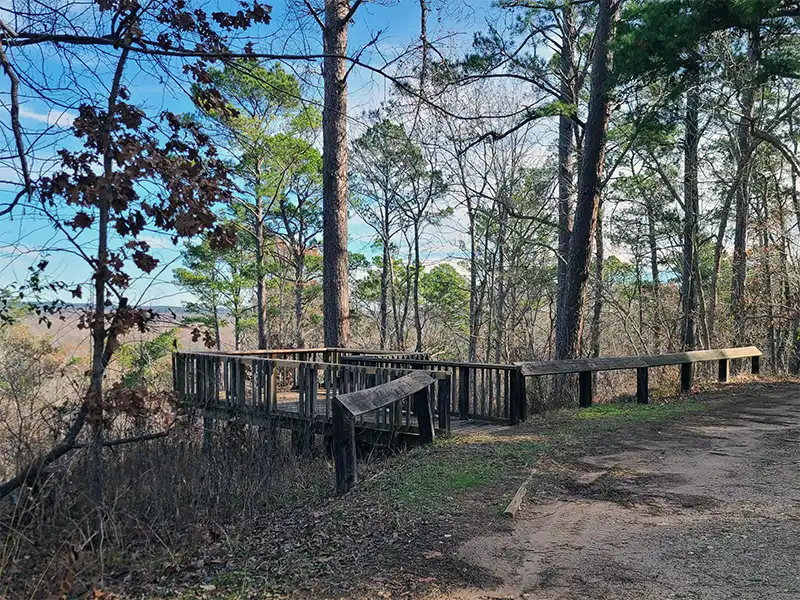 Photo of the viewing deck at neches bluff overlook at davy crockett national forest in texas