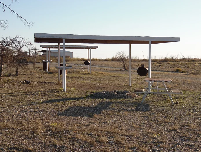 picnic tables at red bluff reservoir, texas