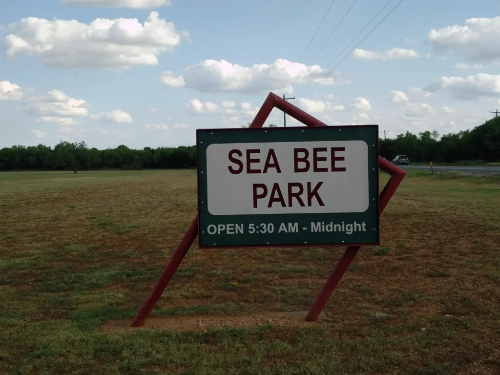 photo of the sign at sea bee park at lake fort phantom hill texas