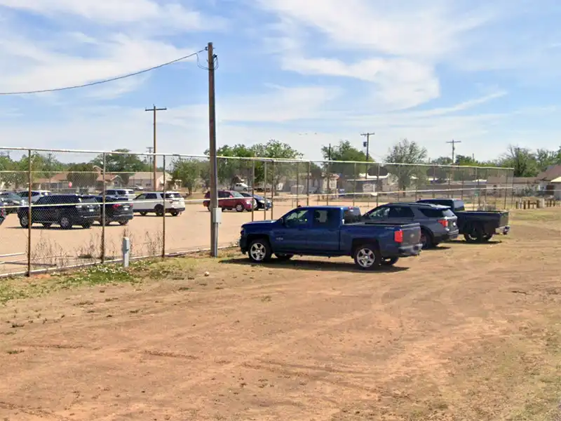 Photo of cars block access to slaton city rv park in texas