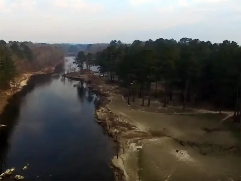 Photo of spillway channel recreation area in Sabine River, Louisiana