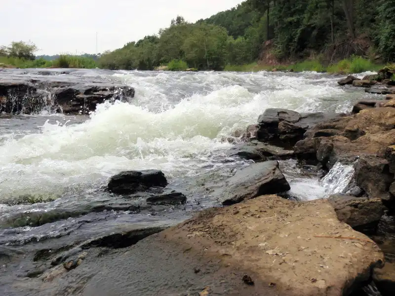 Photo of the rapids at spillway channel recreation area in Sabine River, Louisiana