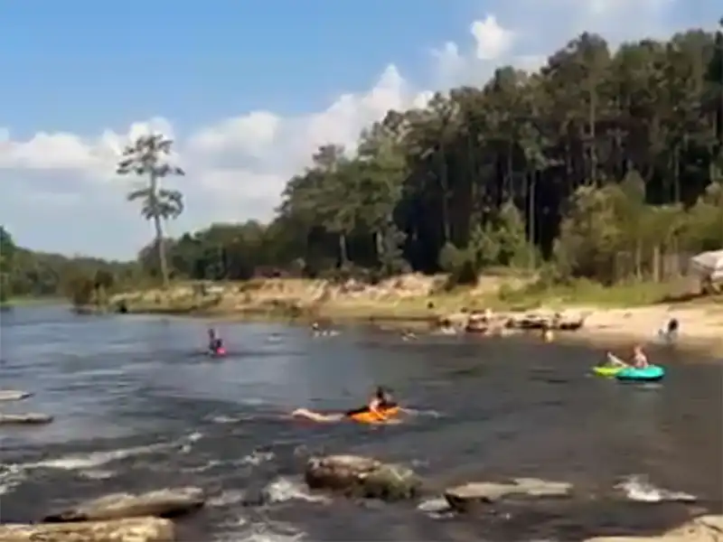 Photo of spillway channel recreation area in Sabine River, Louisiana