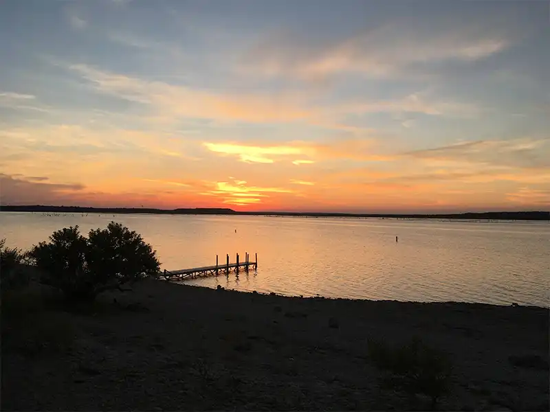 Sunset at Steele Creek Park Campground, Lake Whitney, Texas