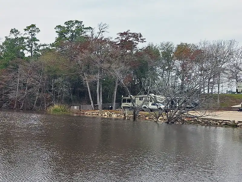 Photo of an RV camped at whites park arena campground in texas