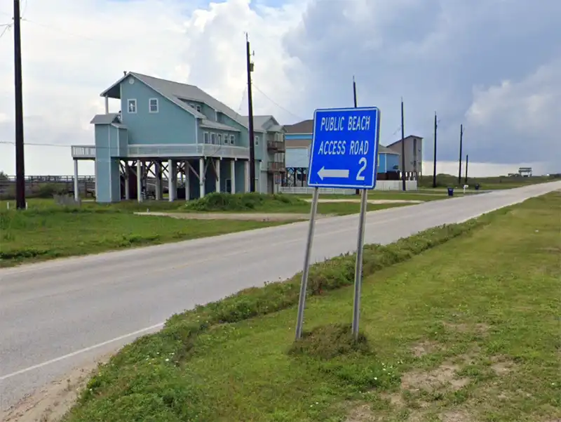 Photo of the road sign at Brazoria county free beach access #2