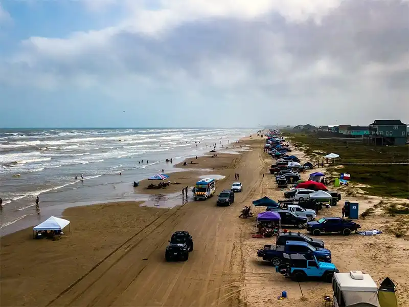Photo of crowds at Brazoria County Free Beach access #3