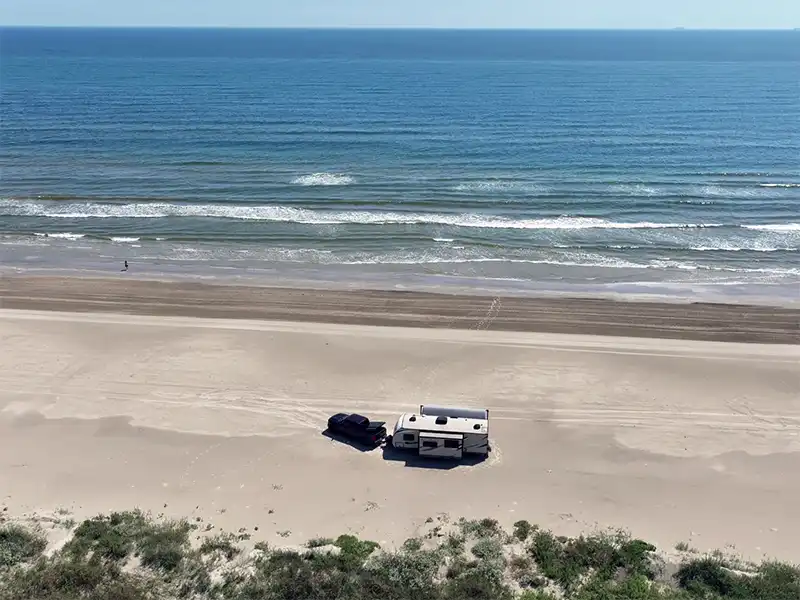Photo of an RV camping at Brazoria County Free Beach Access #4