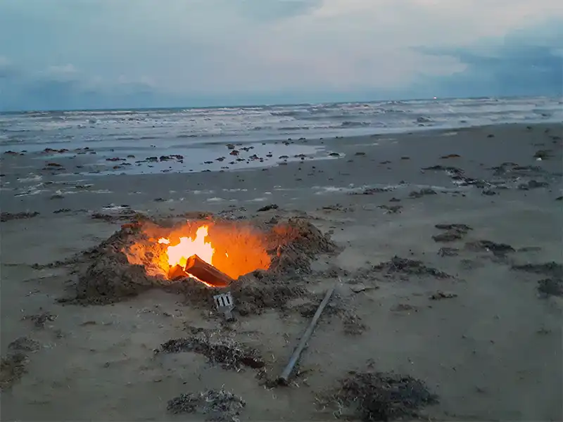 Photo of a campfire at Brazoria County Free Beach Access #5