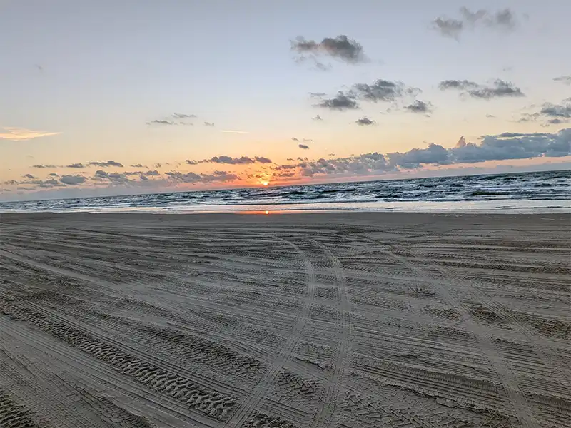 Photo of a sunset at Bryan Beach Freeport Texas