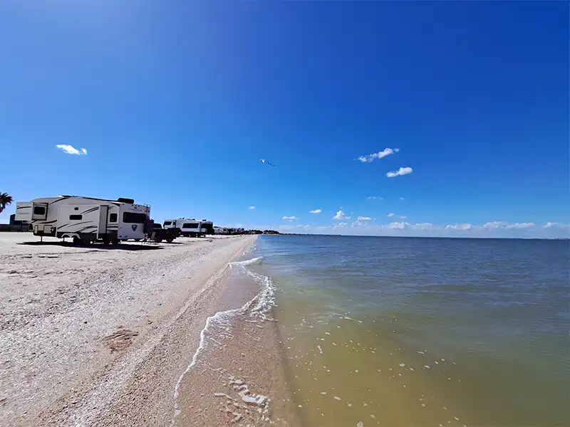 photo of RV camping at magnolia beach park in texas